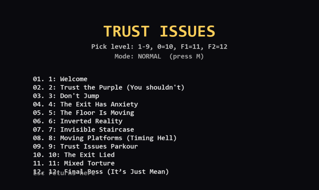Main Menu